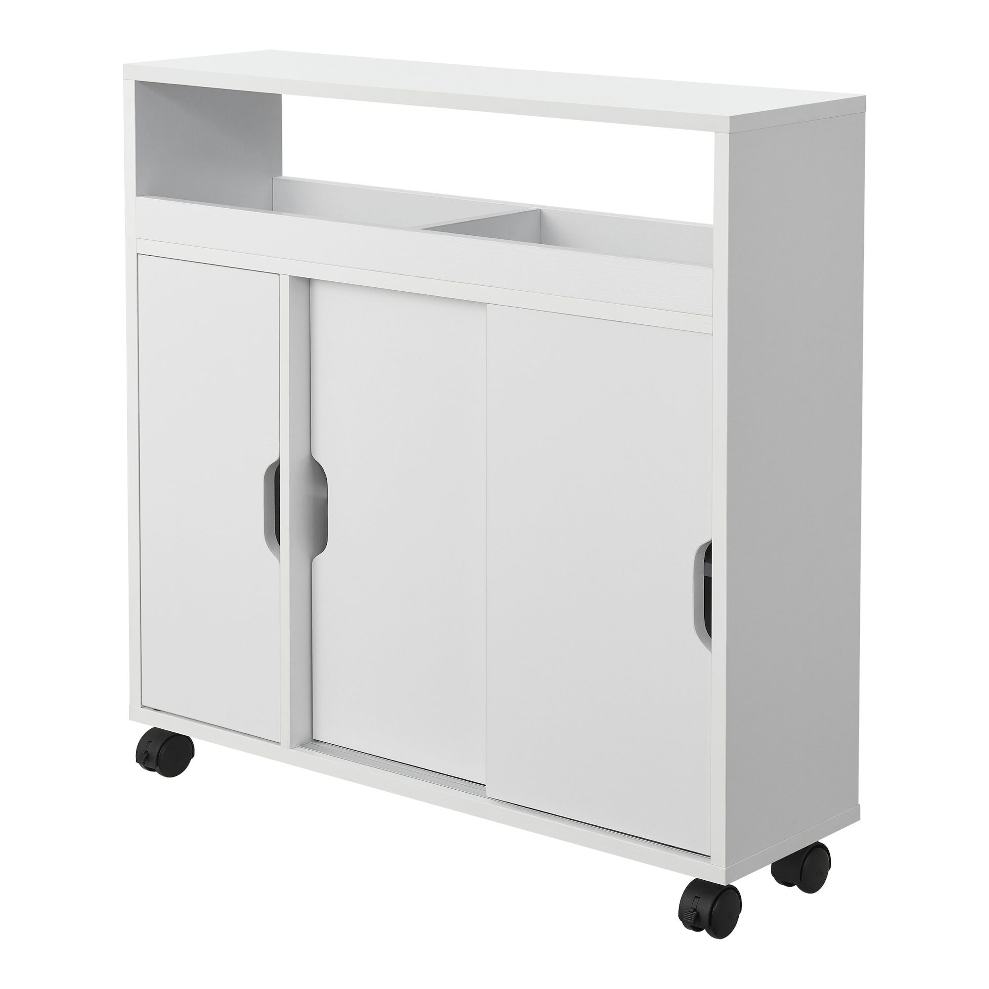 en.casa Badkommode, Lumijoki Badezimmerschrank Mehrzweckschrank mit Rollen Weiß