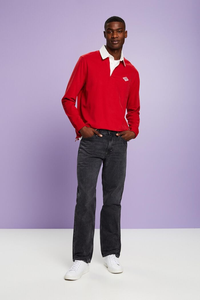 Jeans mit geradem Bein und mittlerer Bundhöhe