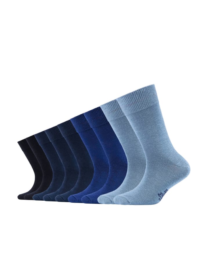 S. Oliver Socken Kinder Strümpfe mit weichem Bund Baumwolle Pflegeleicht langlebig für Jungen und Mädchen 9er Pack essentials in blau günstig kaufen