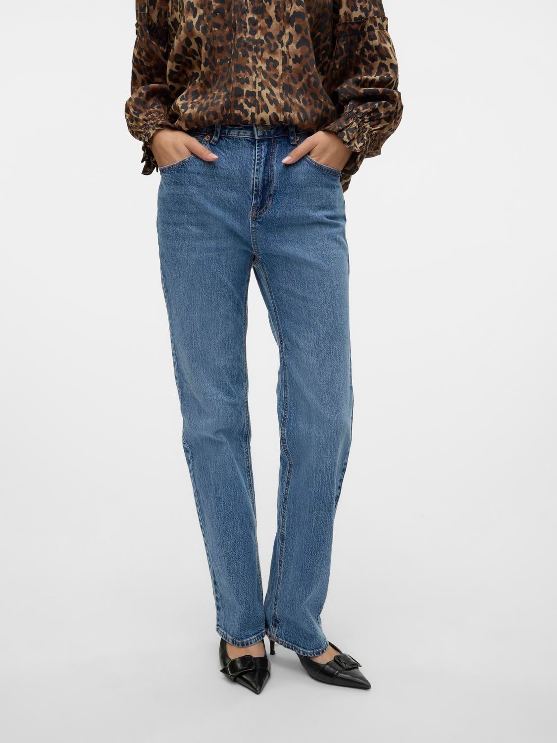 VMTESSA Hohe Taille Gerade geschnitten Jeans