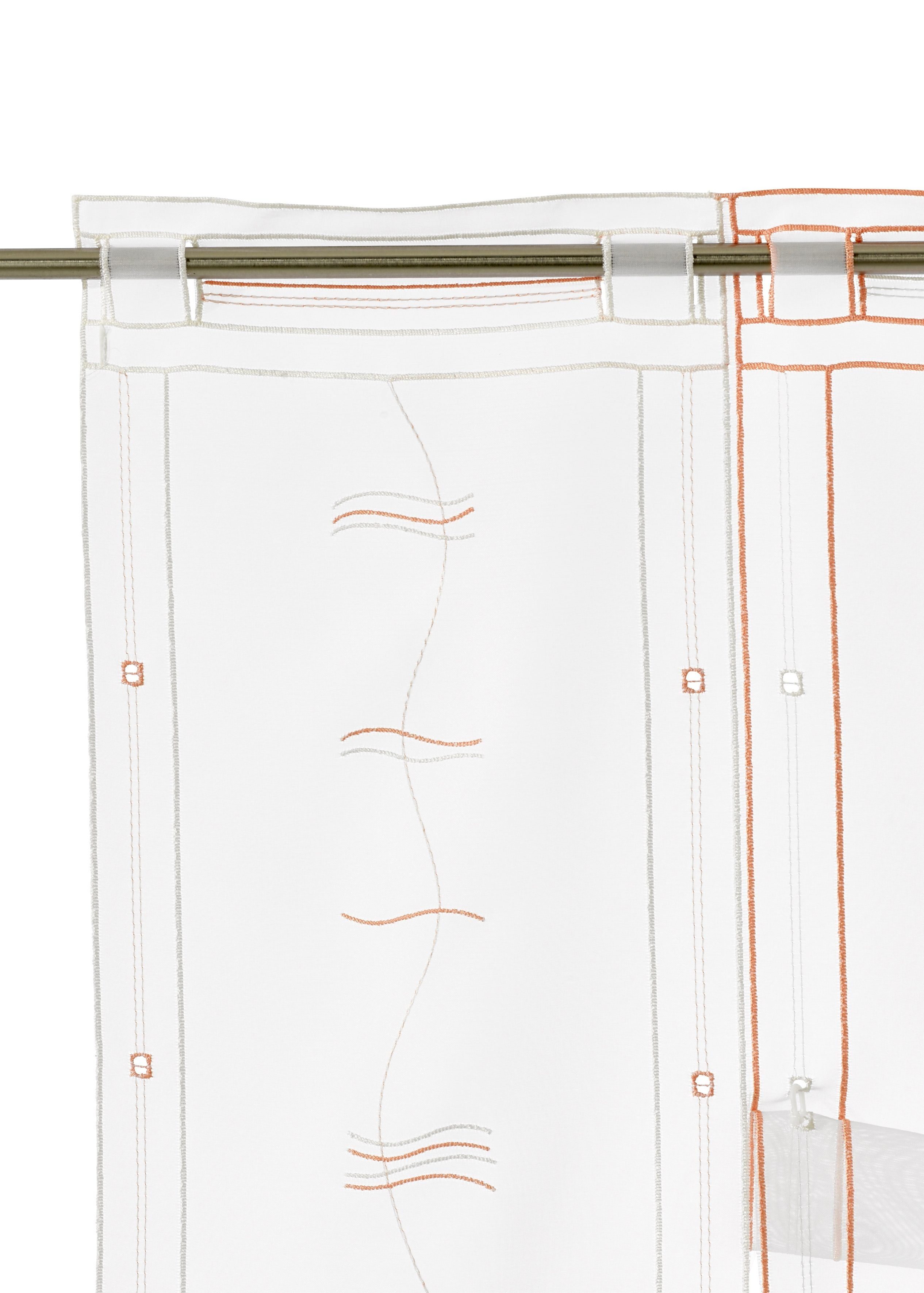 Scheibengardine Selina, Weckbrodt, Stangendurchzug (1 St), transparent, Voile, Hochraff, Gardine, Voile, Stickerei, bestickt, transparent, Raffung