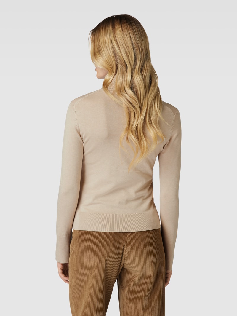 Strickpullover aus Viskose-Mix mit Rollkragen in sand
