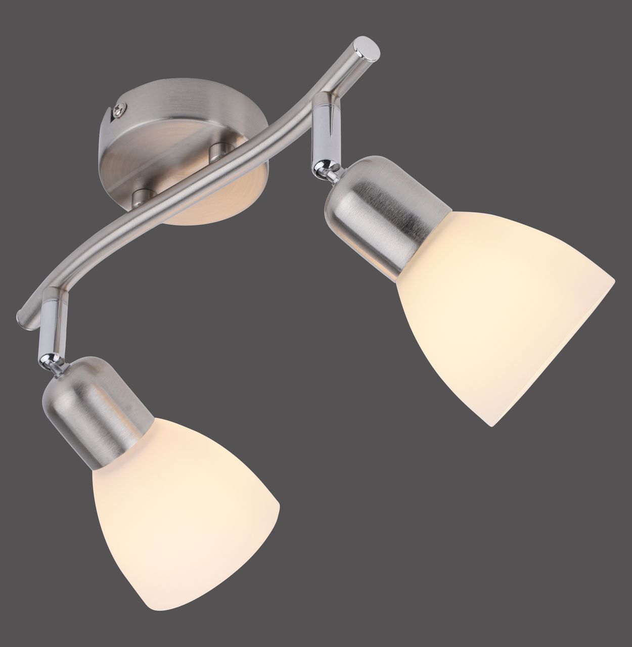 JUST LIGHT LeuchtenDirekt Wand- & Deckenleuchte KARO, 2x E14 max. 40Watt exkl., dreh- und schwenkbar, Innenleuchte, IP20
