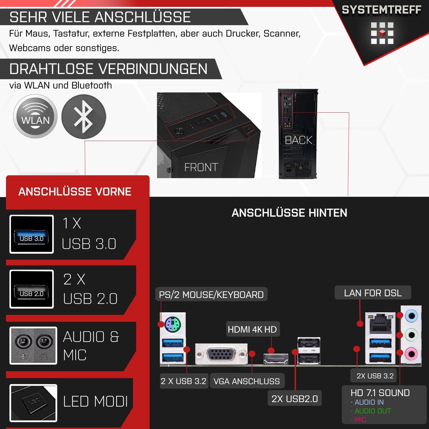 SYSTEMTREFF Gaming-PC-Komplettsystem (24