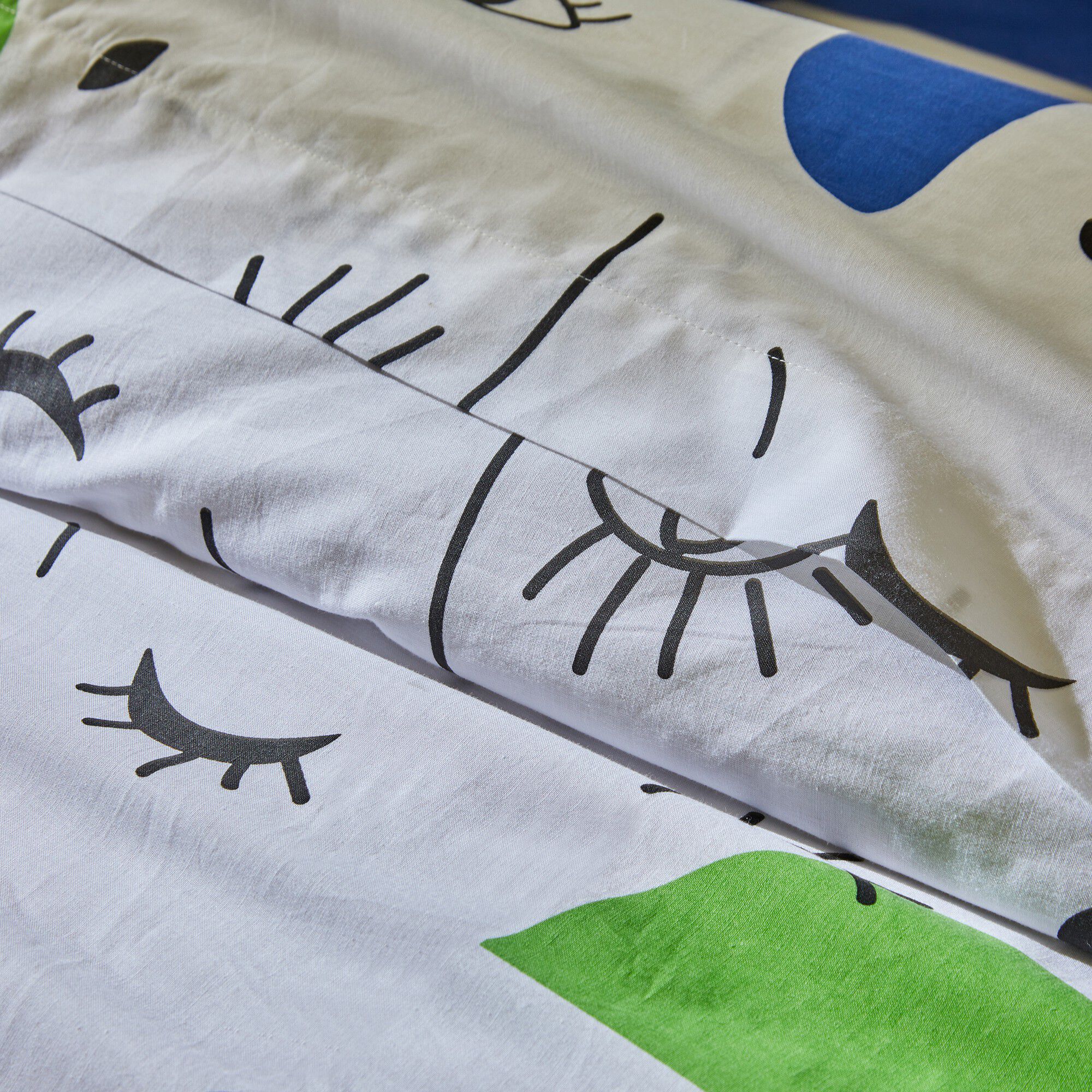 Linge de lit Vitaly coton à motifs visages