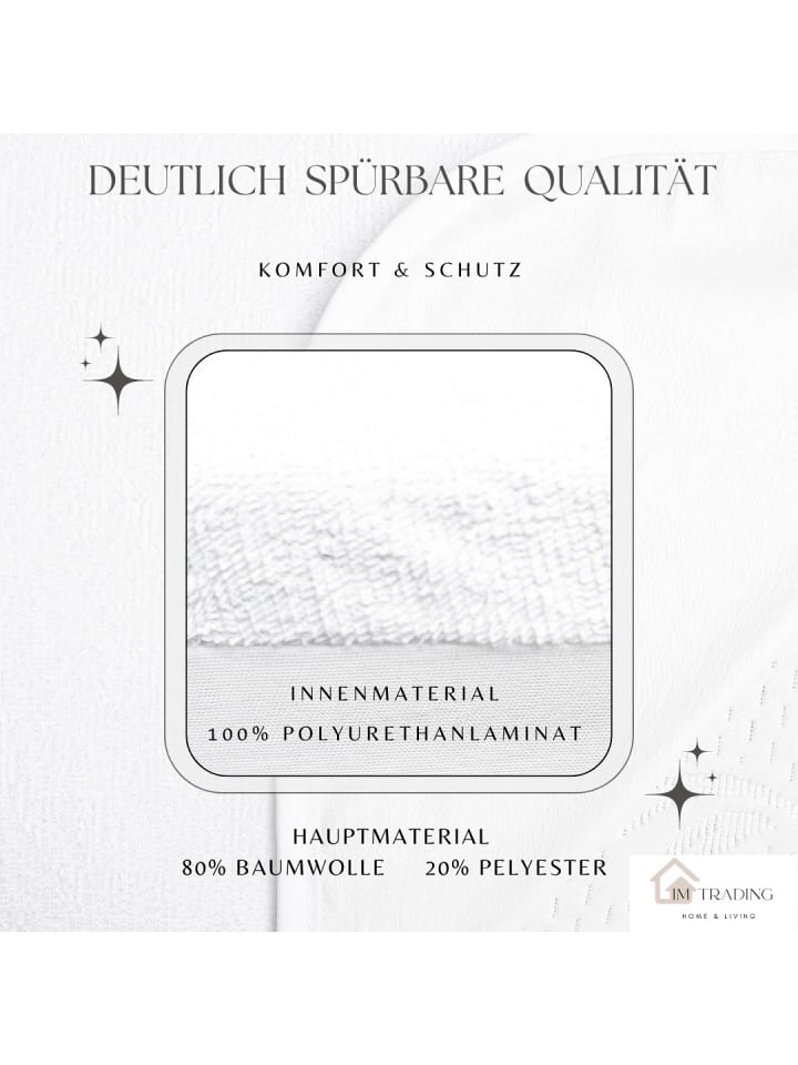 COFI 1453 Matratzenschoner 100x200cm mit   25 cm Rundumgummizug Matratzenauflage in Weiß günstig kaufen