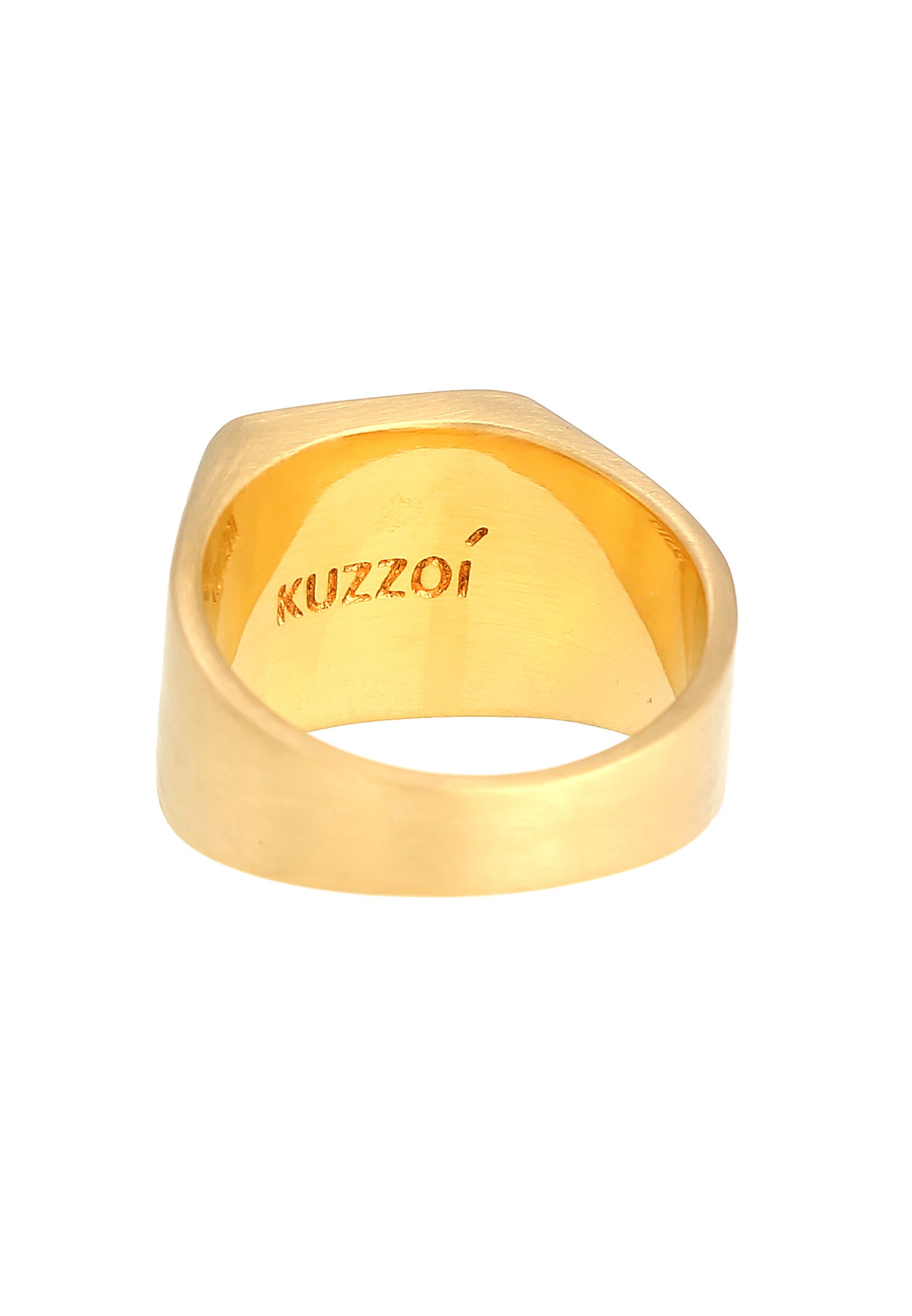 KUZZOI Signet Ring with Arrow Base and Matte Finish for Men - (925/1000) Silver