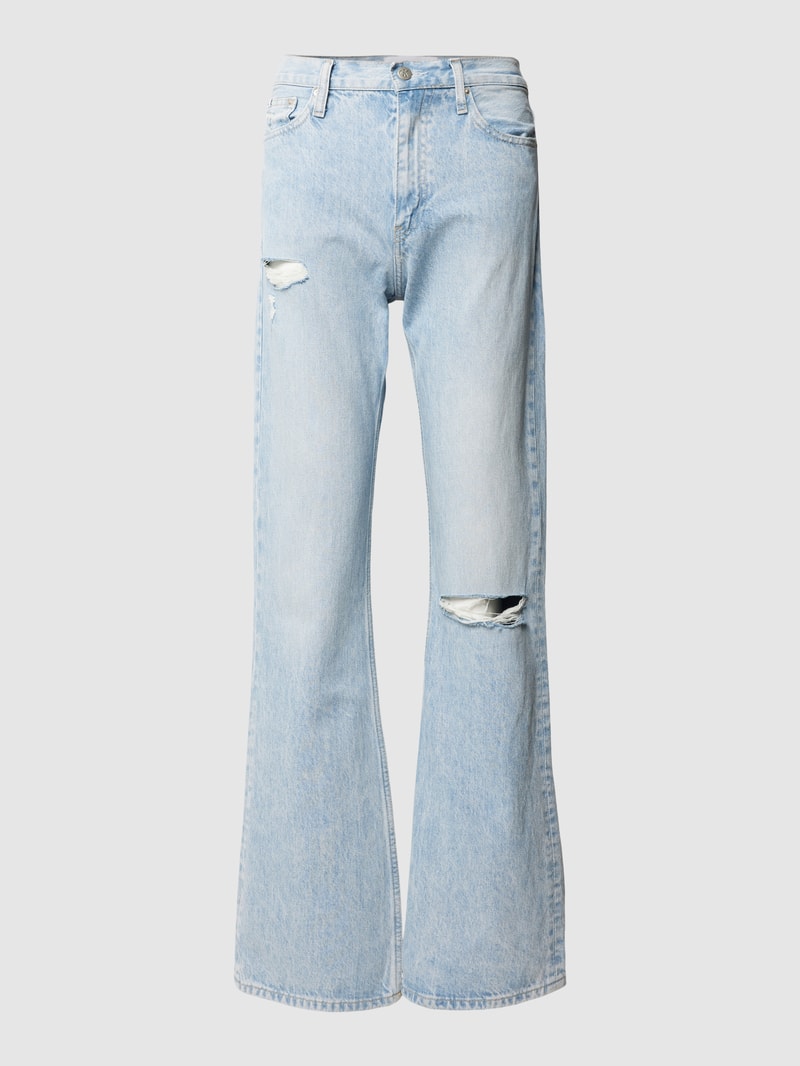 Bootcut Jeans im Destroyed-Look Modell 'AUTHENTIC' in hellblau