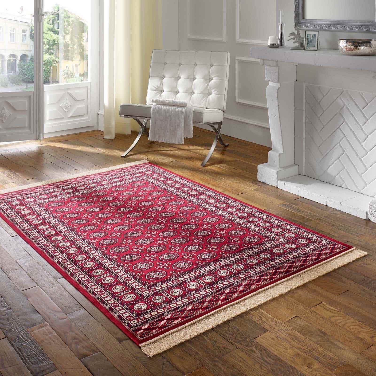 Teppich Palazzo Royal Vintage Bouchara, TaraCarpet, rechteckig, Höhe: 6 mm, Bouchara Seiden Optik rot Wohnzimmer Schlafzimmer Esszimmer 67x105