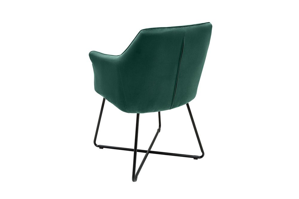 riess-ambiente Polsterstuhl LOFT grün / schwarz (Einzelartikel, 1 St), Esszimmer · Samt · mit Armlehne · Retro