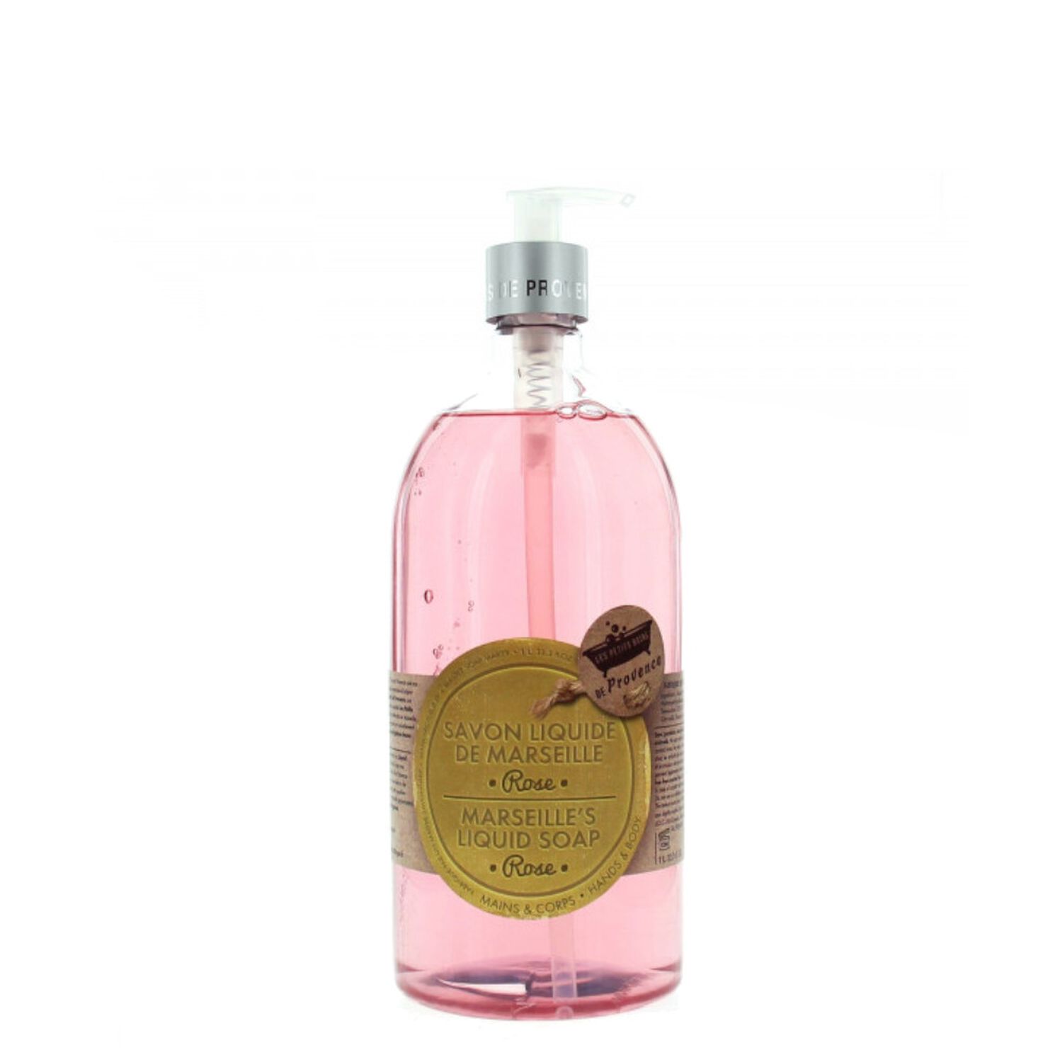 Les Petits Bains de Provence Savon Liquide de Marseille Parfum Rose