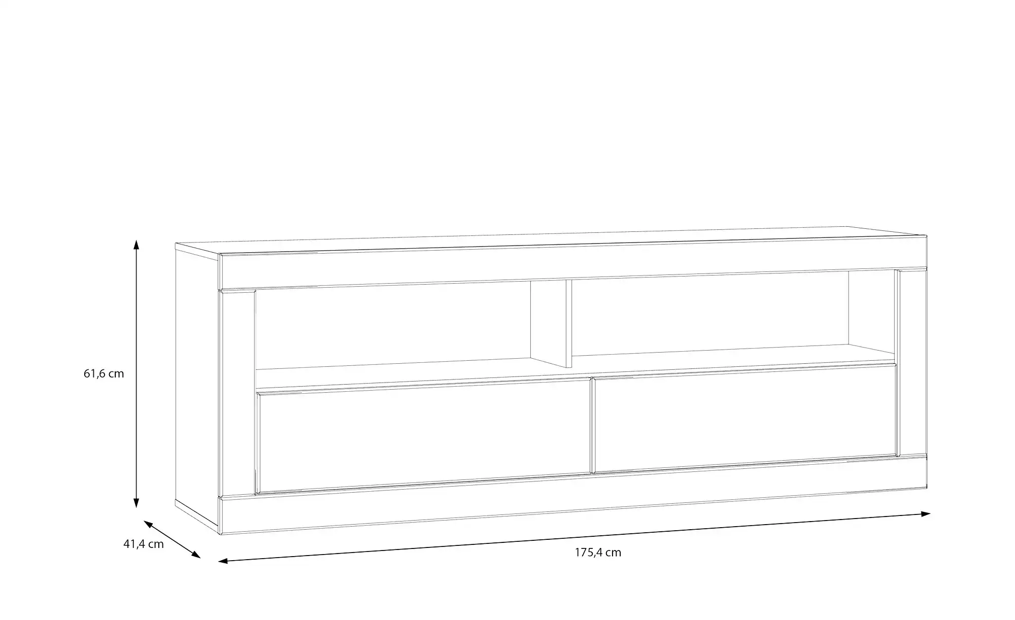 TV-Lowboard Push-to-Open