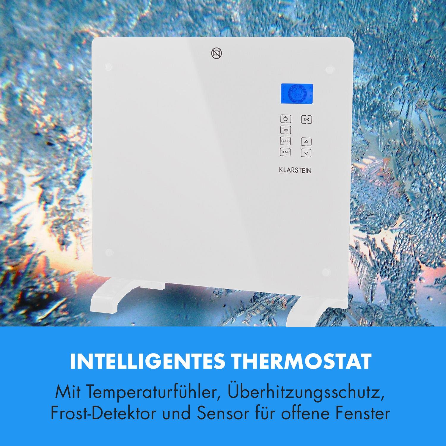 Klarstein Heizstrahler Norderney, 1000 W, Konvektorheizung elektrisch Elektrokoheizung energiesparend Heizkörper
