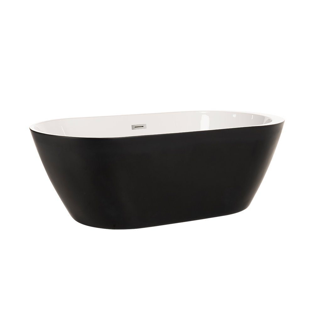 HOME DELUXE Badewanne Freistehende Badewanne CODO Black Editio…, inkl. komplettem Zubehör I Acrylwanne