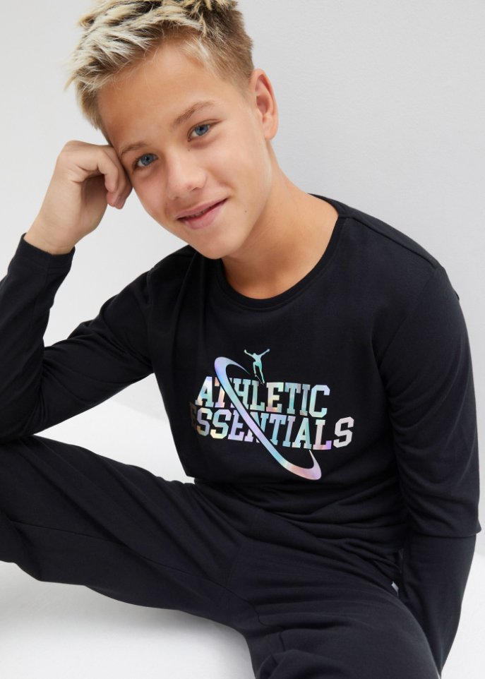 Jungen Langarmshirt mit reflektierenden Druck