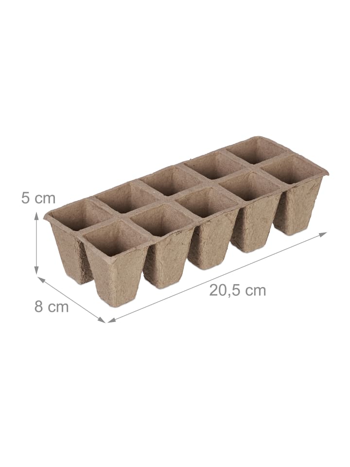 relaxdays 240 x Anzuchttöpfe in Braun - (B)3,5 x (H)5 x (T)3,5 cm günstig kaufen onesize