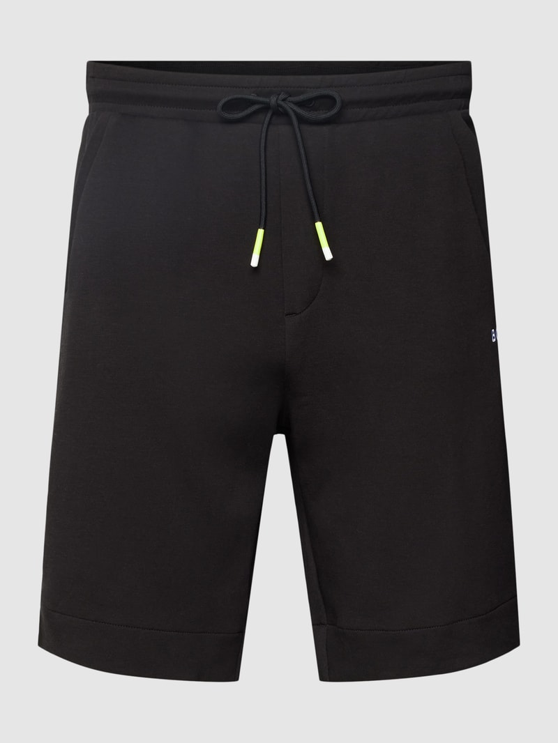 Sweatshorts mit Label-Stitching in schwarz