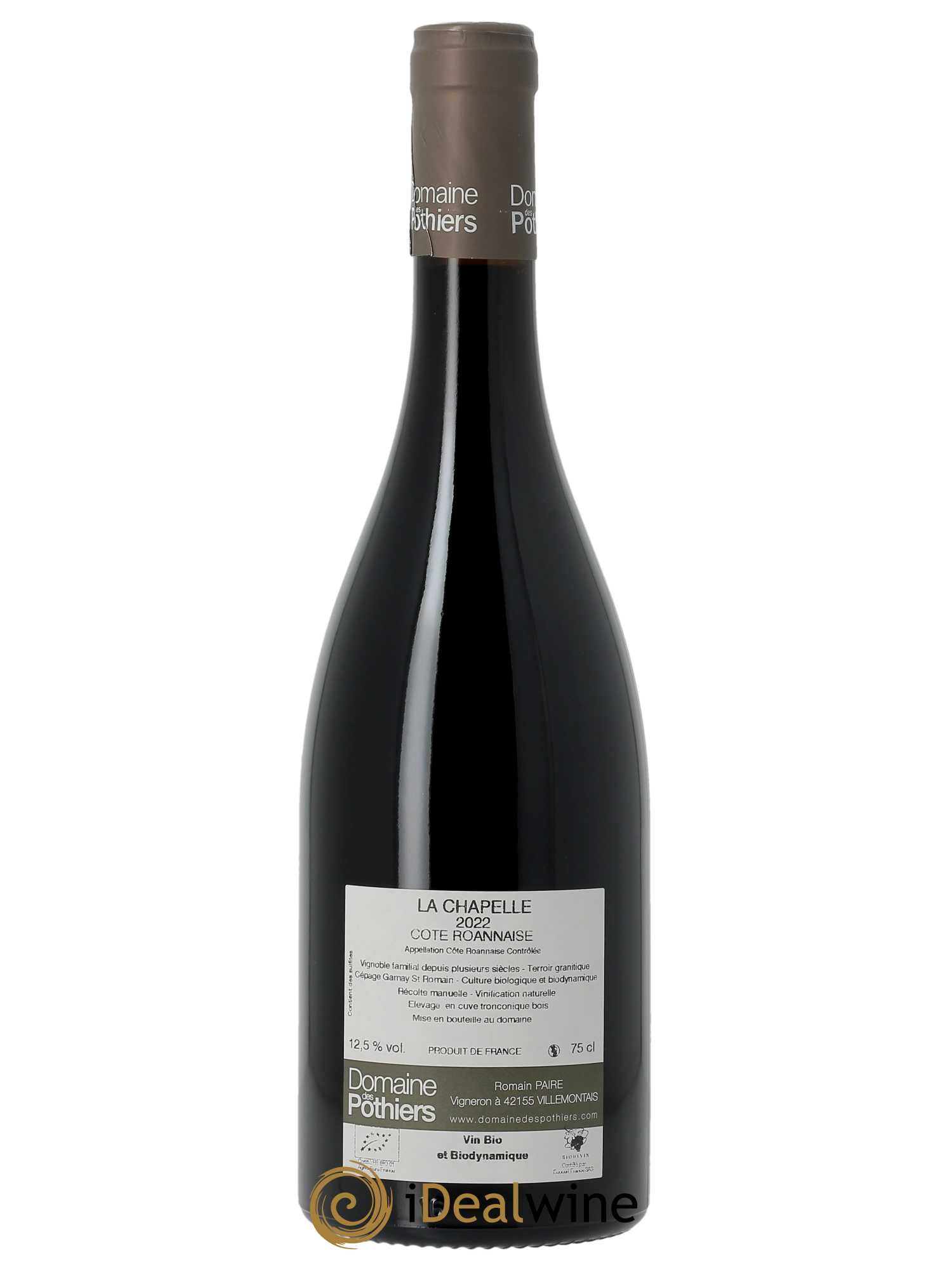 Côte Roannaise La Chapelle Domaine des Pothiers  2022 - Lot de 1 Bouteille