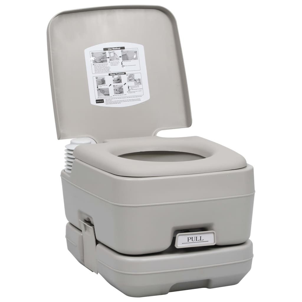 vidaXL Solardusche Tragbare Campingtoilette mit Zelt 10+10 L