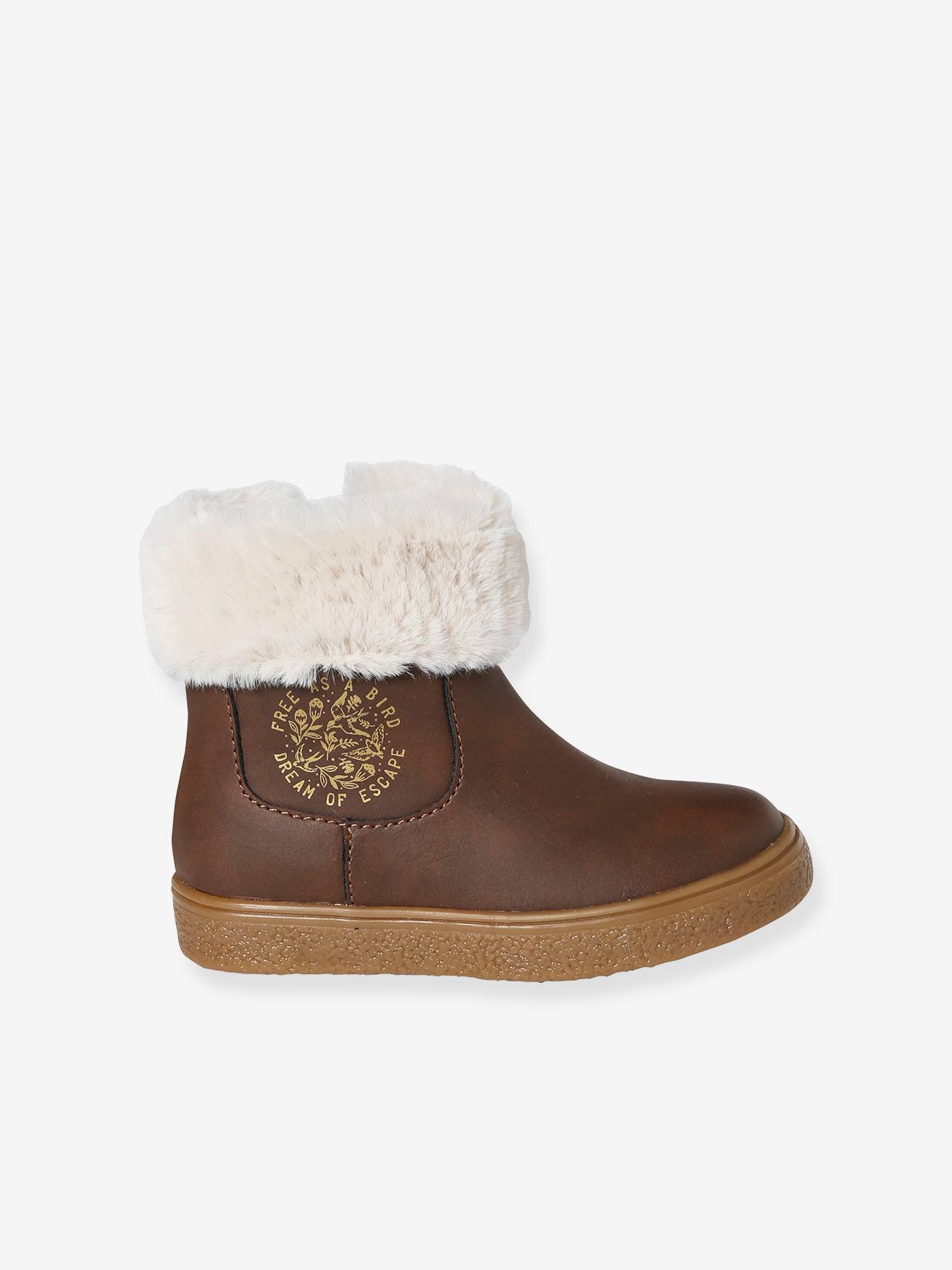 Vertbaudet Warme Mädchen Boots mit Reißverschluss - braun