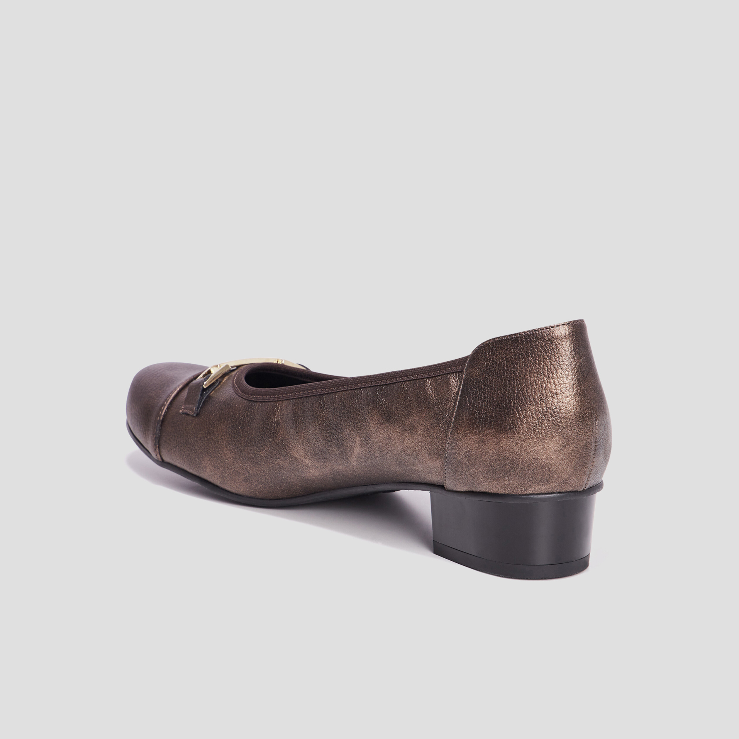 Ballerines à talons pied large marron foncé femme | La Halle