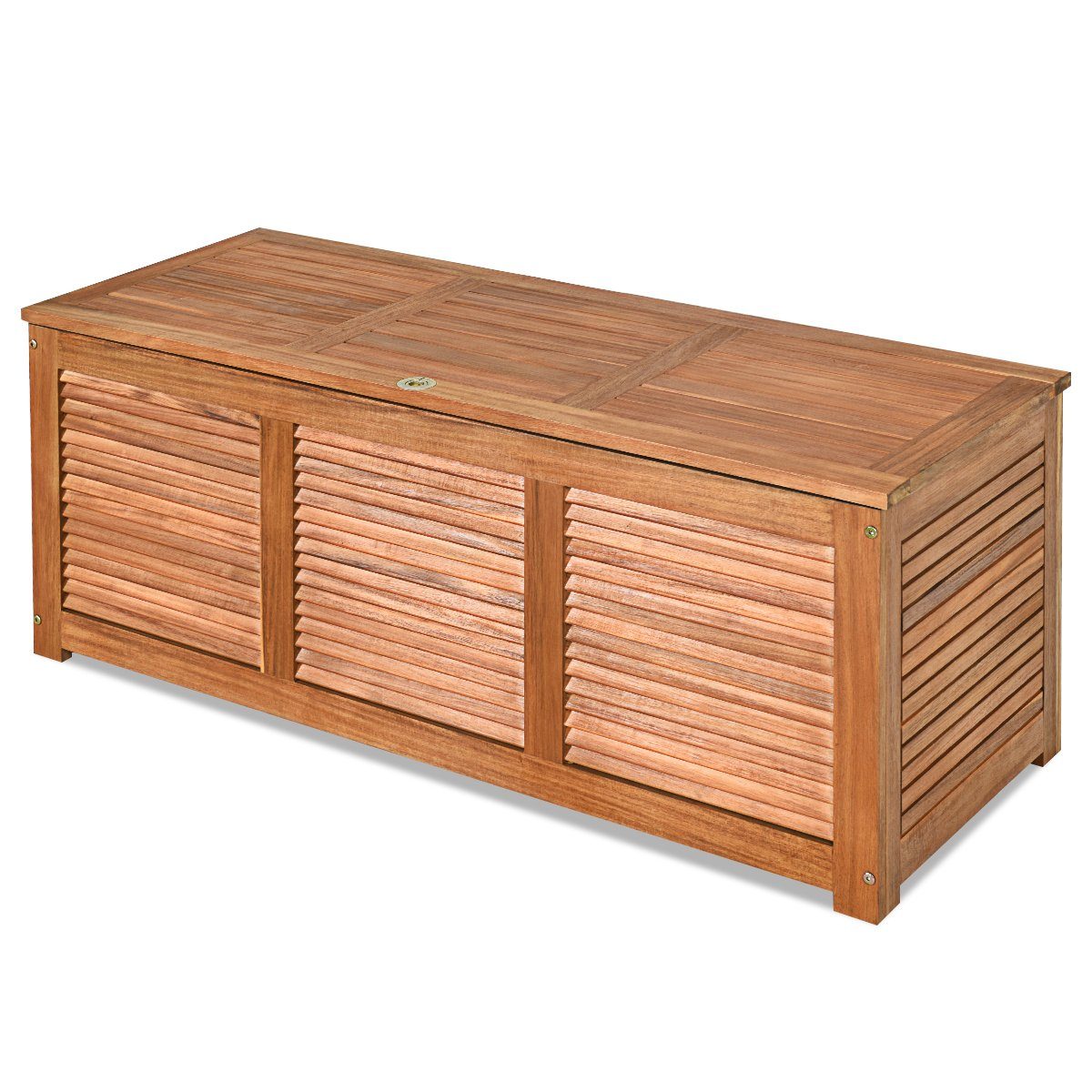 COSTWAY Gartenbox, Aufbewahrungsbox bis 160kg, Akazienholz, 120x45x45cm