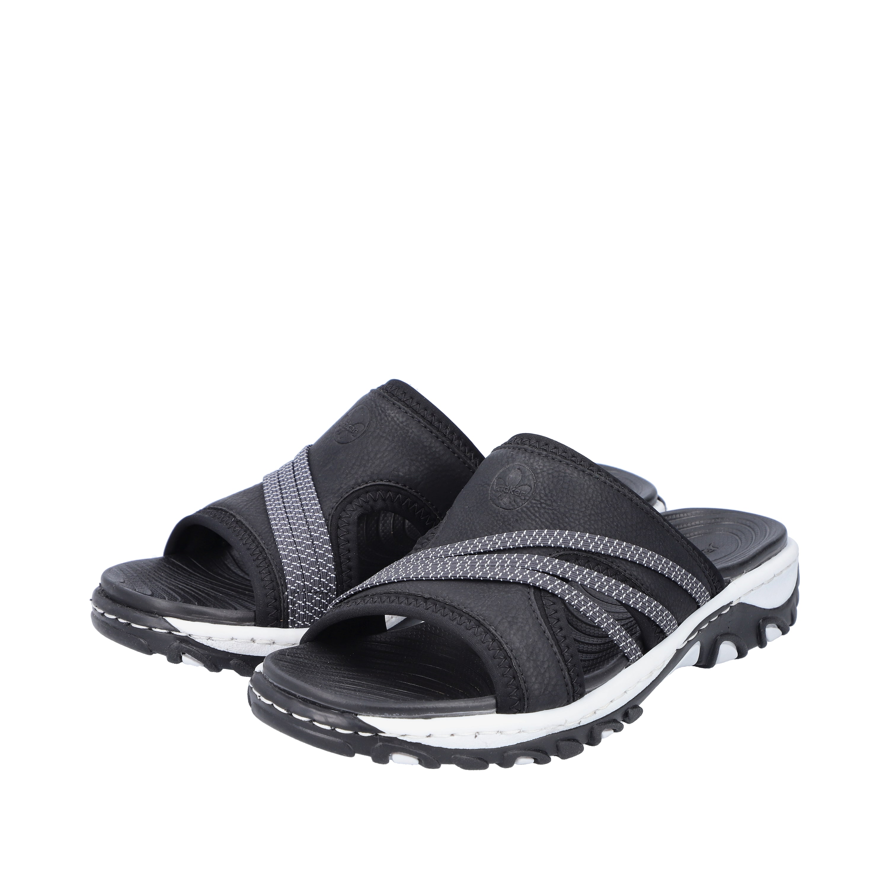 Rieker Damen Pantoletten asphaltschwarz