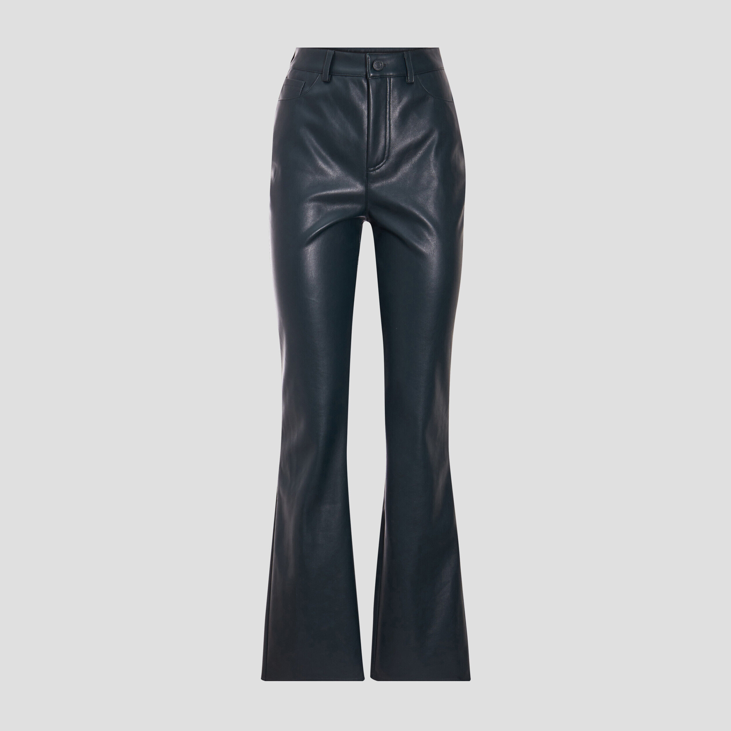 Pantalon flare simili cuir vert foncé femme | Cache Cache