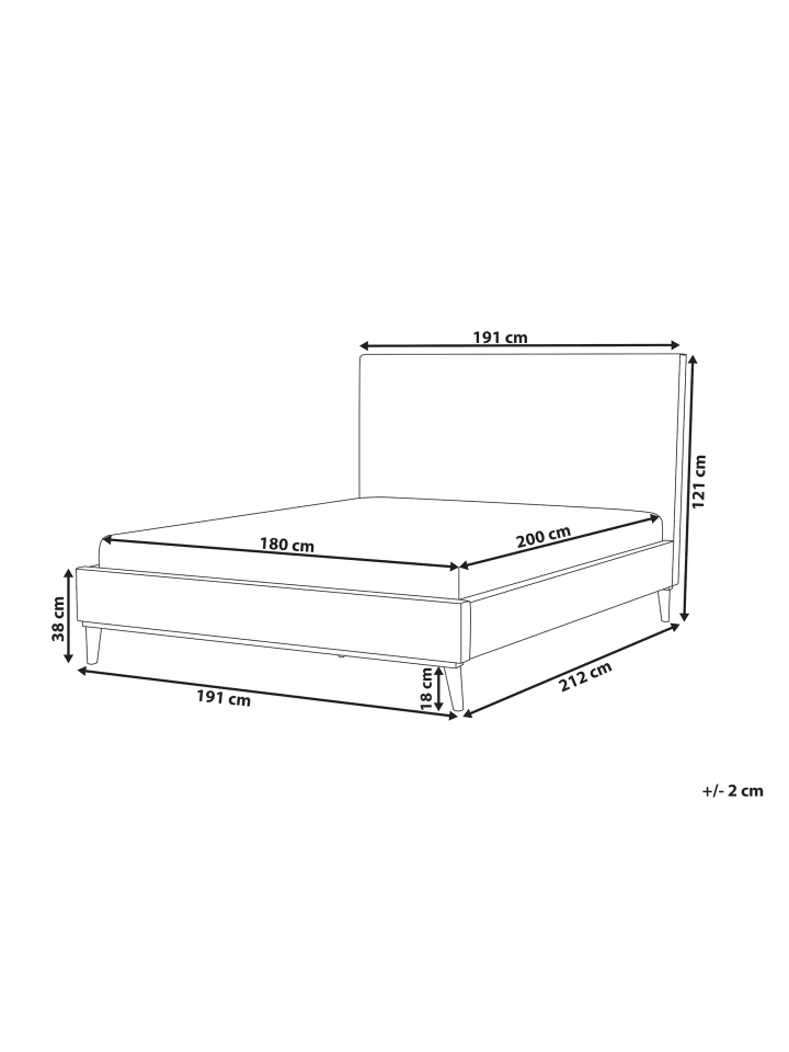 Beliani Doppelbett BAYONNE in Rosa/Dunkler Holzfarbton - (W) 191 x (H) 121 x (L) 212 cm günstig kaufen onesize