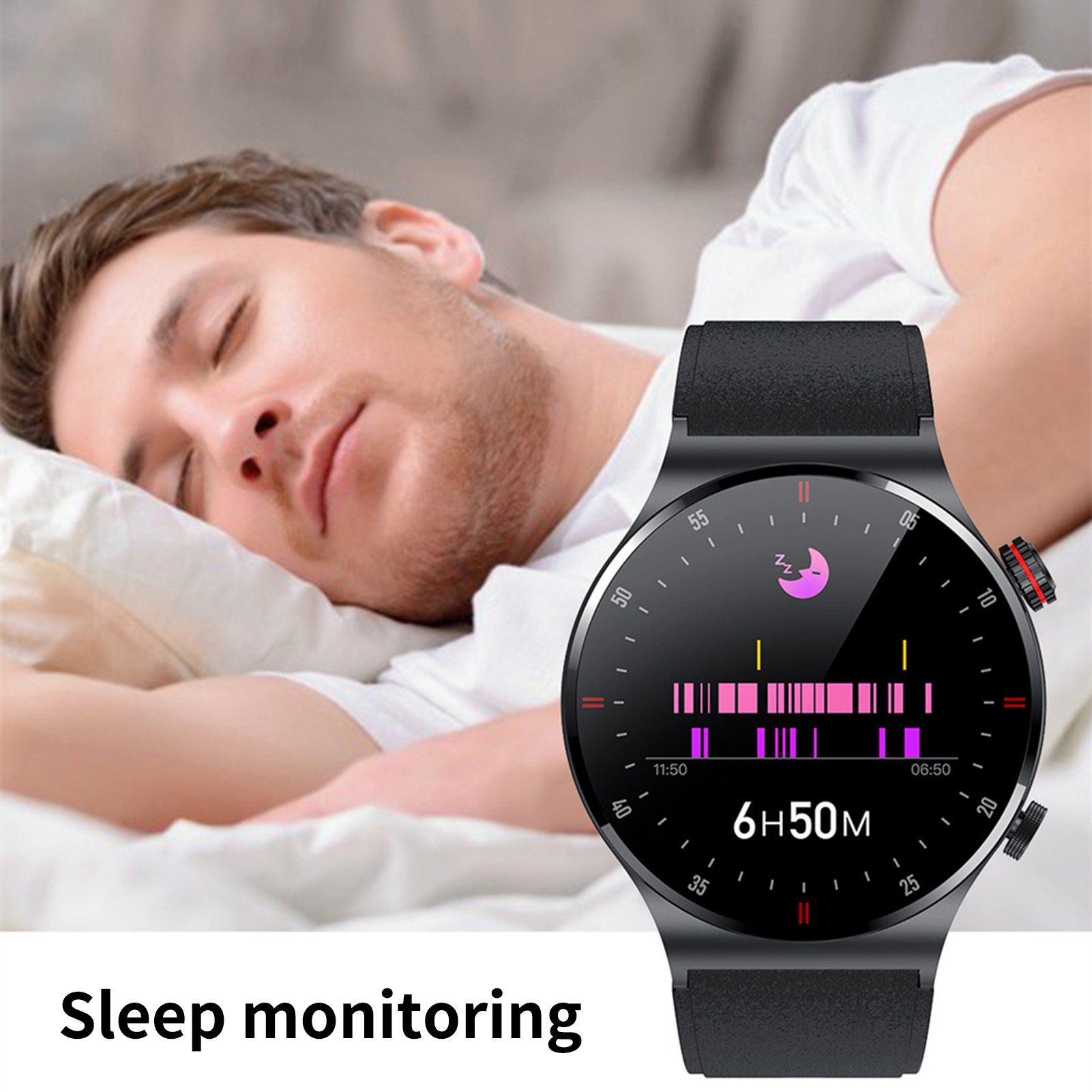 farfi Smart Watch, Gesundheitsüberwachung, IP67 wasserdicht, Business Watch Smartwatch (1.28 Zoll)