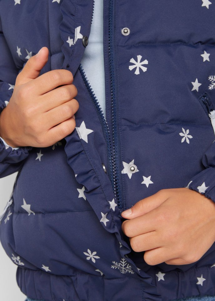 Mädchen Winterjacke mit Sternen Druck