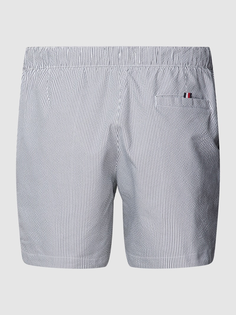 PLUS SIZE Badehose mit Label-Stitching in marineblau