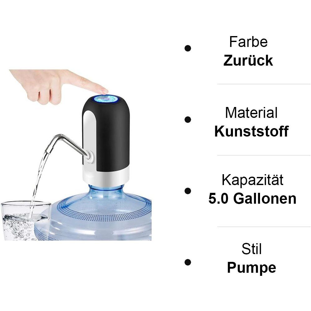 TUABUR Wasserpumpe Tragbare wiederaufladbare USB-Wasserspenderpumpe für den Haushalt