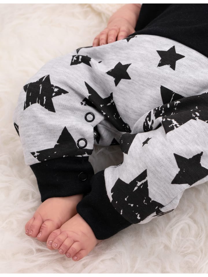 Baby Sweets 2tlg Set Strampler   Halstuch Lieblingsstücke Sterne in schwarz grau günstig kaufen 56