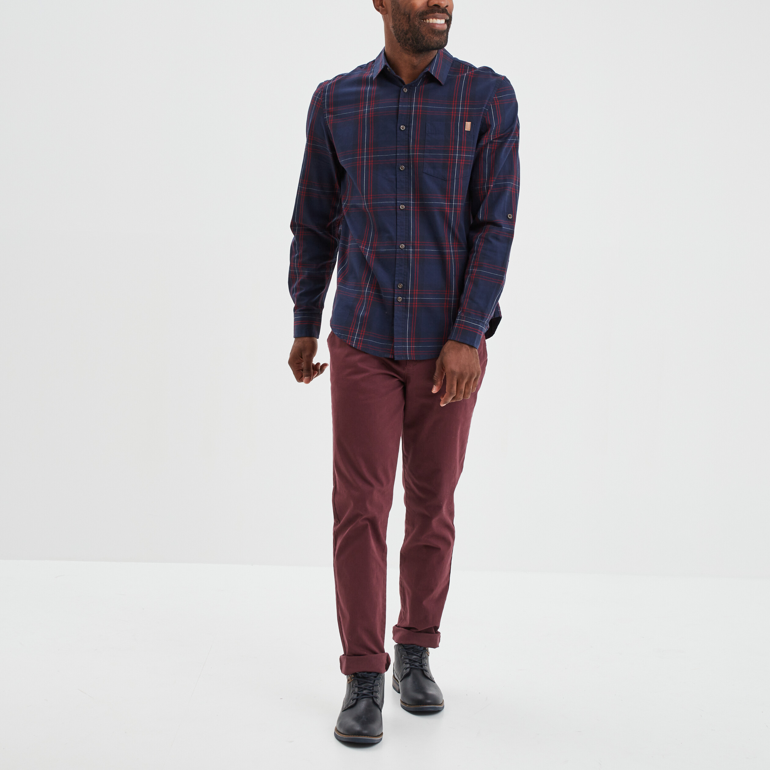 Pantalon chino prune homme | La Halle