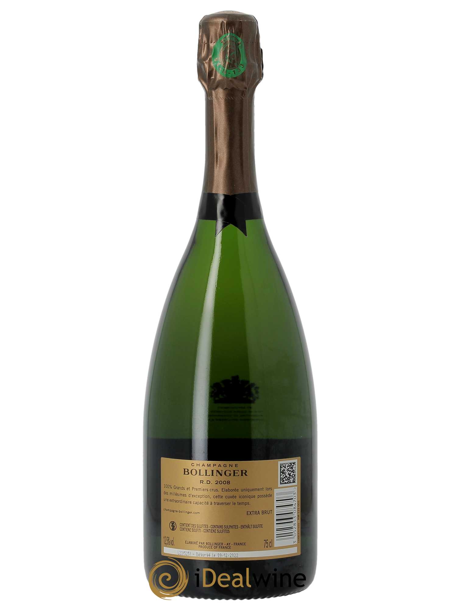 R.D. Extra Brut Bollinger  2008 - Lot de 1 Bouteille