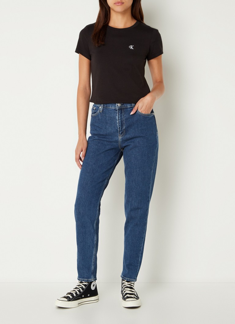 Jeans mom fit a vita alta Calvin Klein, lavaggio medio
