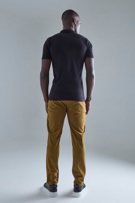 Slim-Fit Poloshirt mit Man-Stickerei