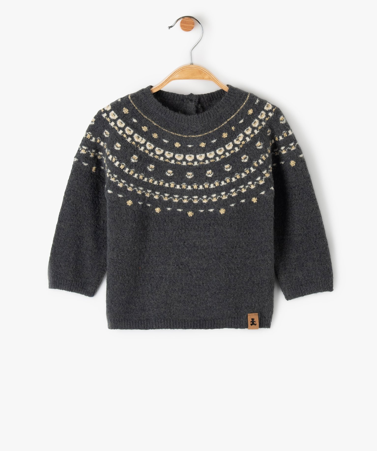 Pull de Nol bébé fille à motifs pailletés - LuluCastag... gris fonce | GEMO