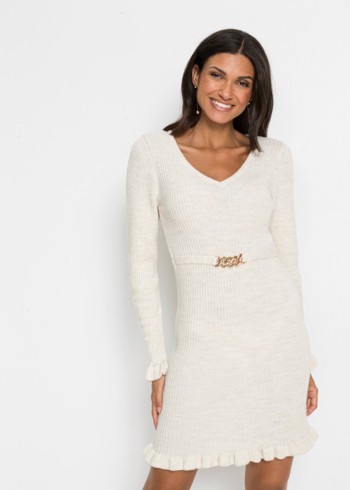 Strickkleid mit Gürtel