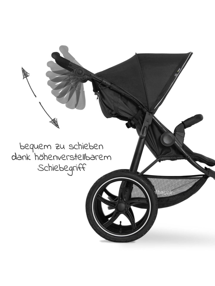 Hauck Buggy & Jogger Runner 2 (mit großen Luftreifen) - Black in schwarz günstig kaufen onesize