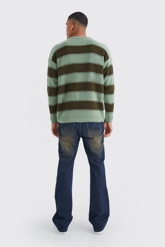 Tall gestreifter Oversize Strickpullover