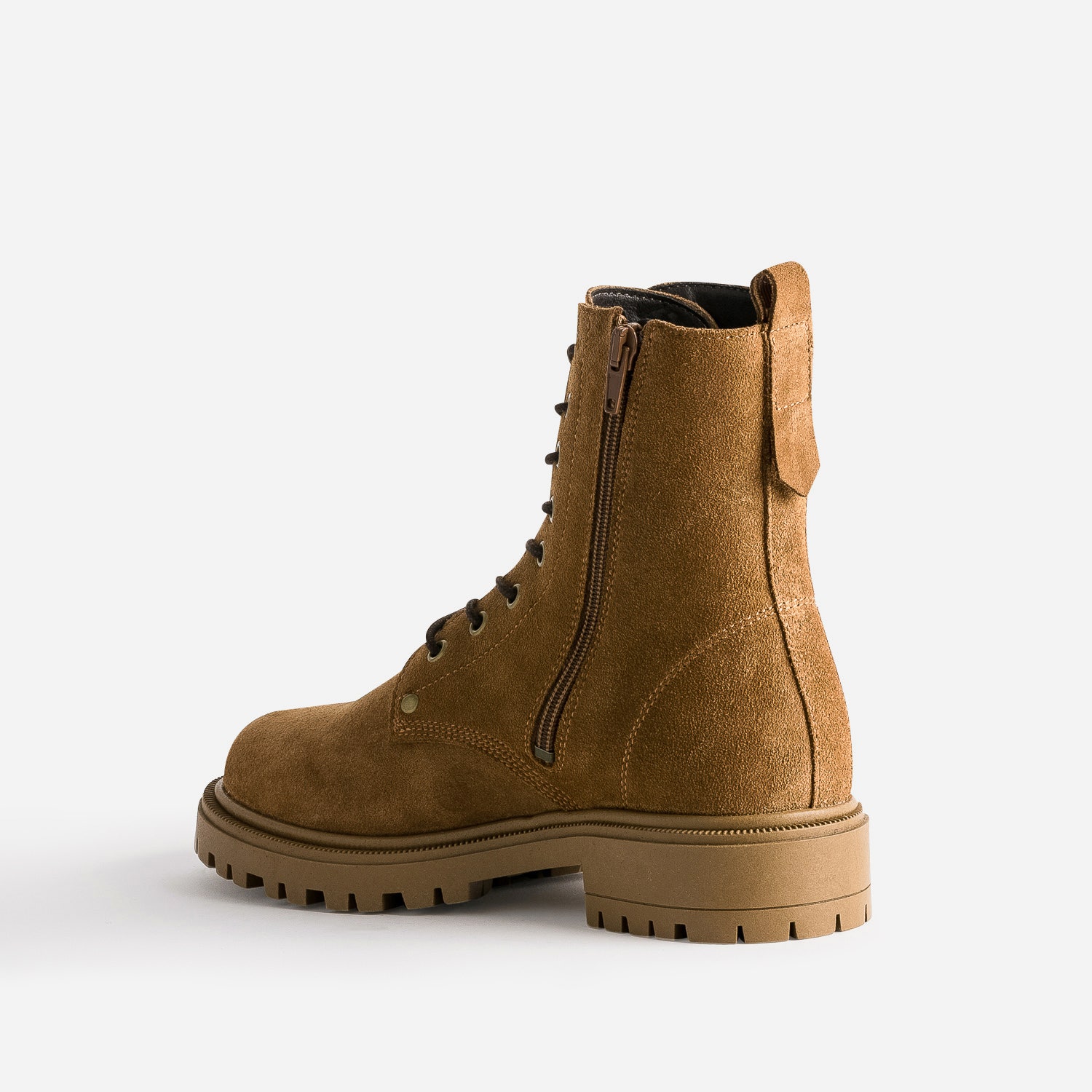 Boots cranté TEXTO en cuir camel