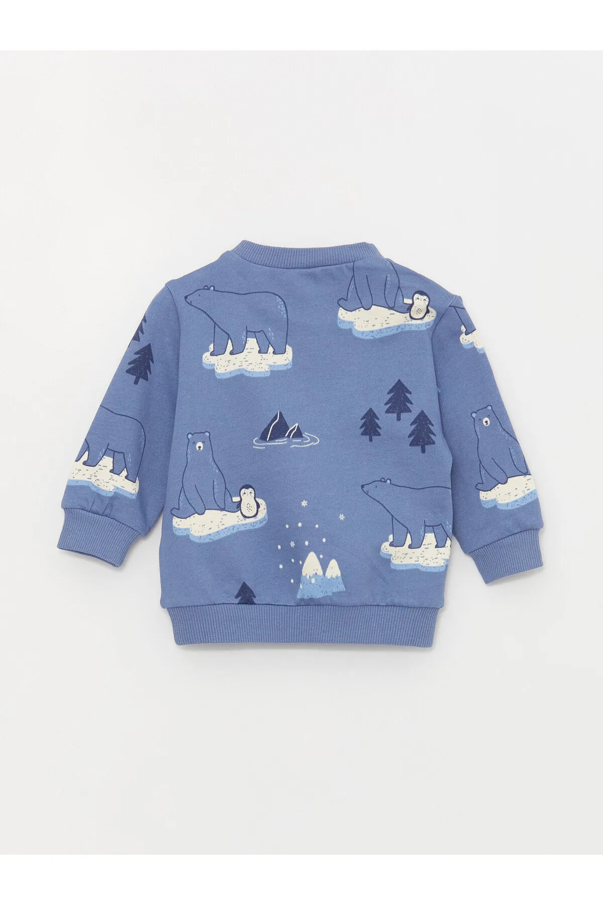 LC Waikiki  2-teiliges Set aus bedrucktem Langarm-Sweatshirt und Jogginghose für Babys mit Rundhalsausschnitt