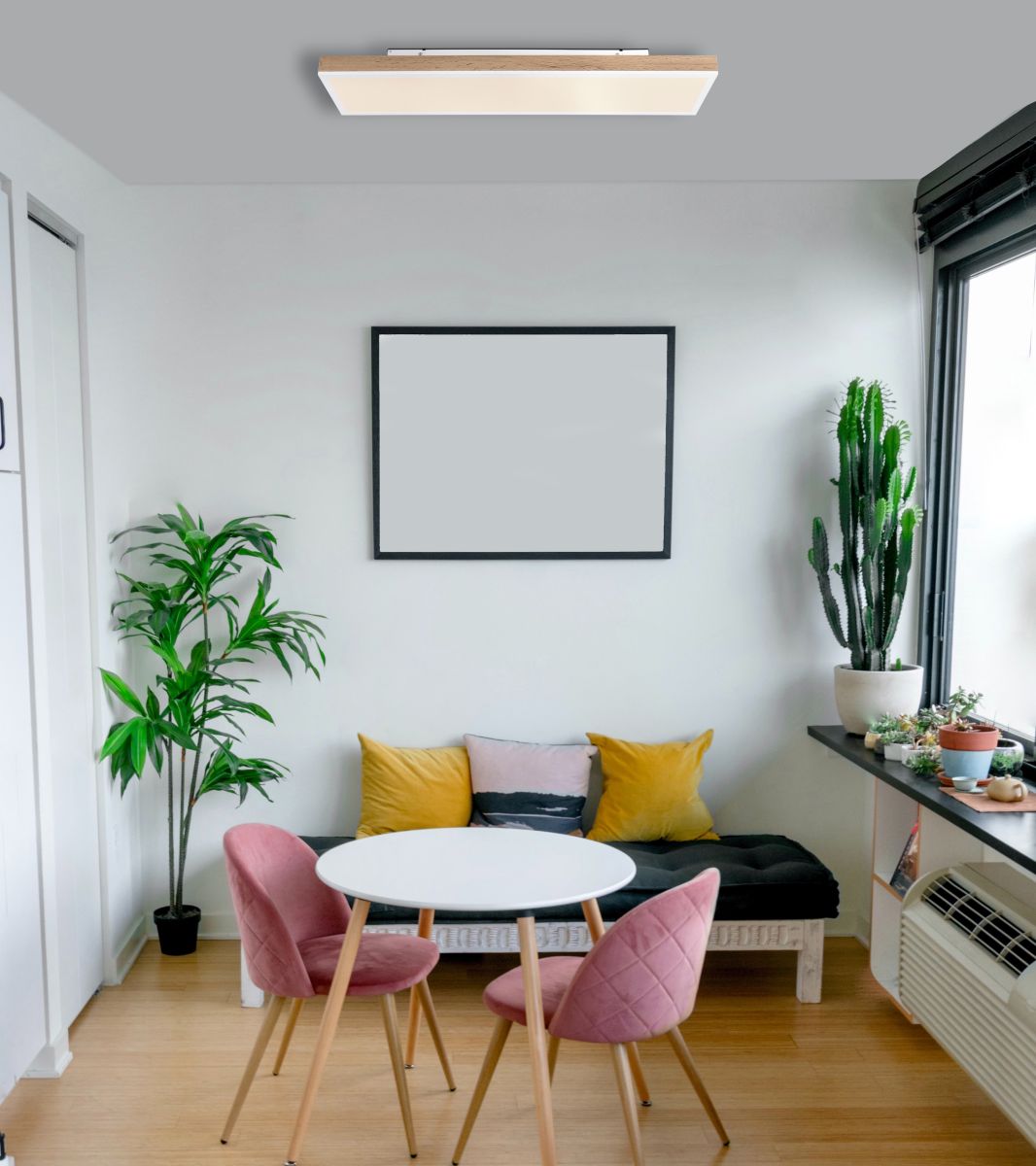 Globo LED Deckenleuchte Doro Eiche Weiß 80 x 20 cm
