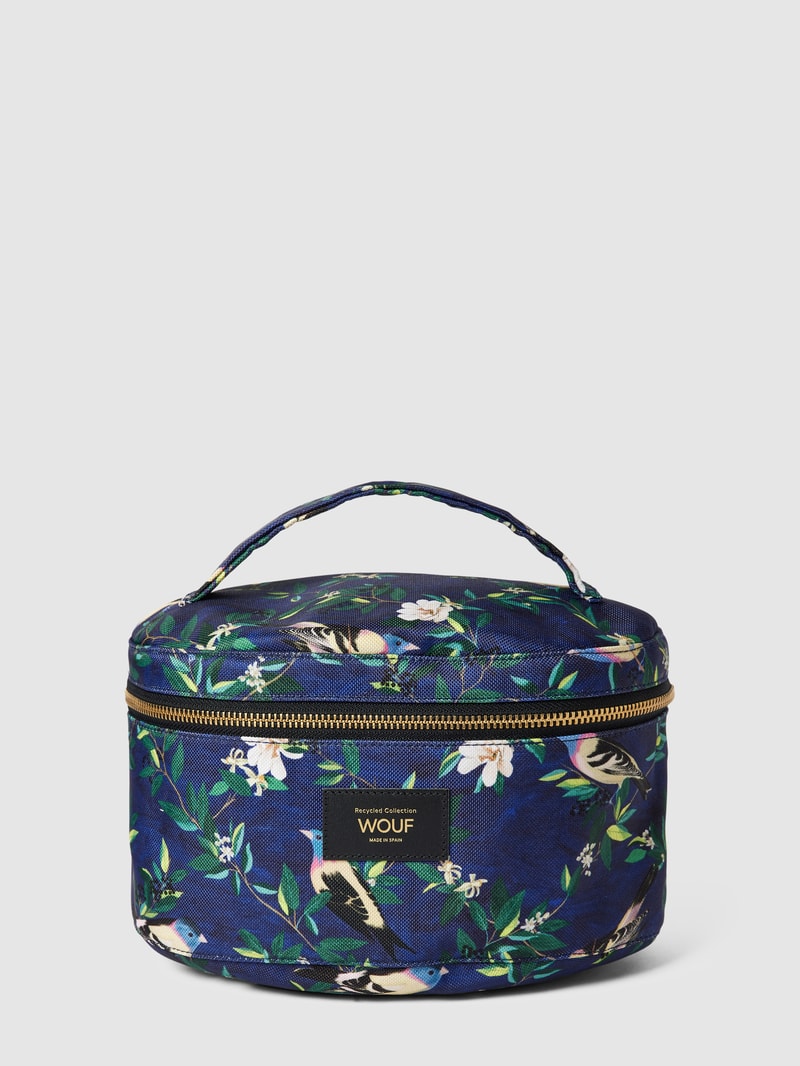 Kosmetiktasche mit kurzem Henkel Modell 'Malu' in marineblau