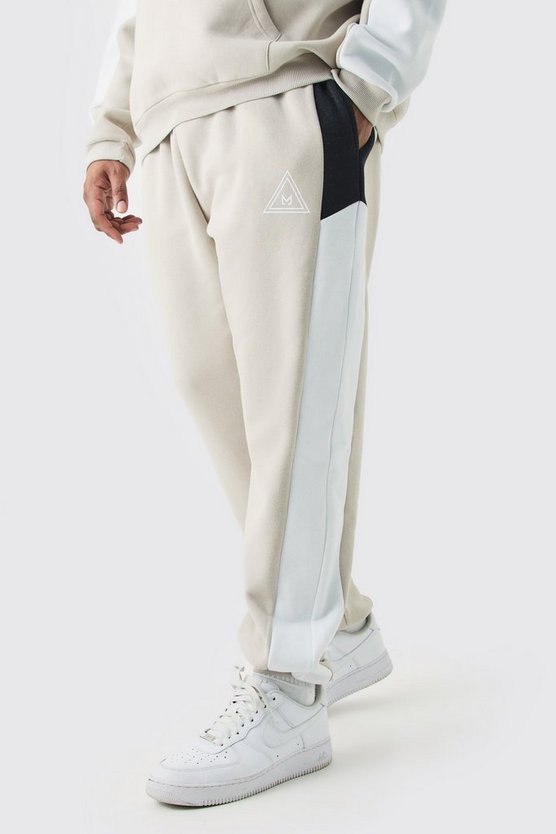Plus Colorblock Jogginghose mit Logo