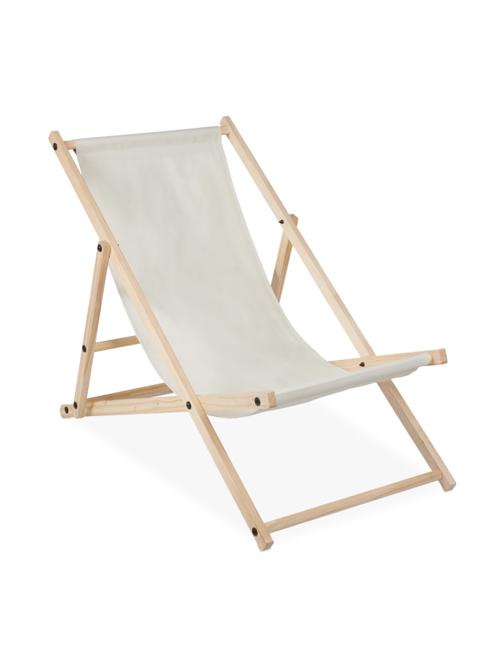 relaxdays Liegestuhl in Beige günstig kaufen onesize