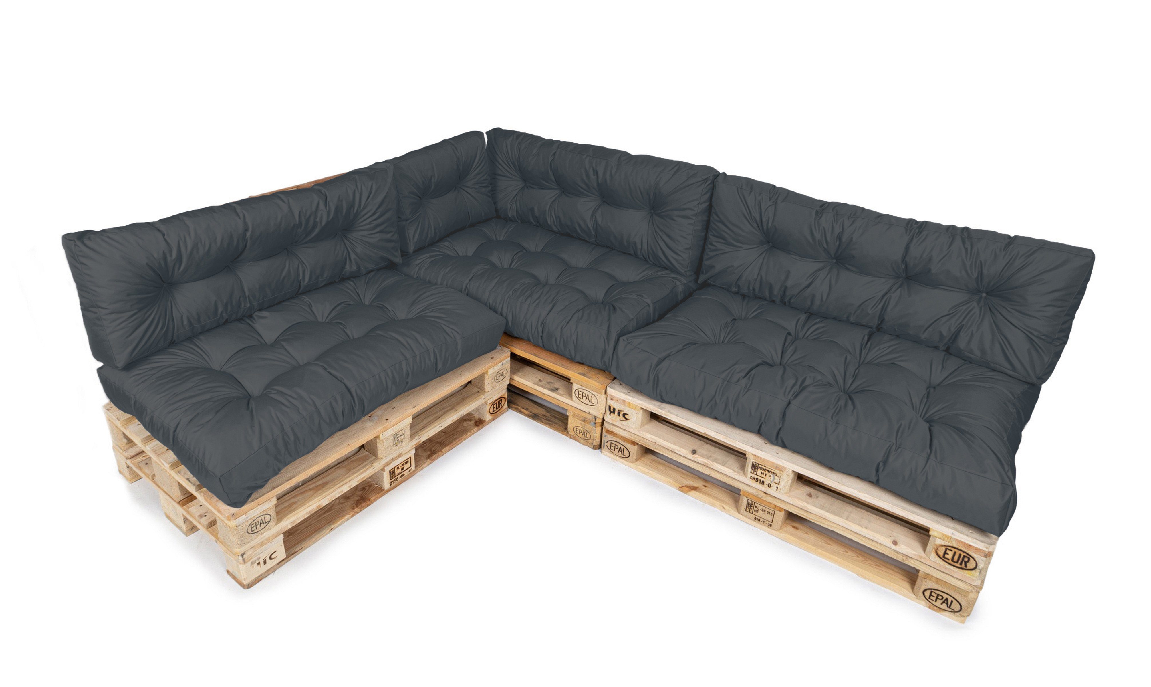 TexDeko Palettenkissen TexDeko Garden Palettenkissen wasserabweisend Sitzkissen gesteppt, Größe & Farbe: nach Wahl, (Maße: 120x80cm l 120x60cm l 60x80cm)