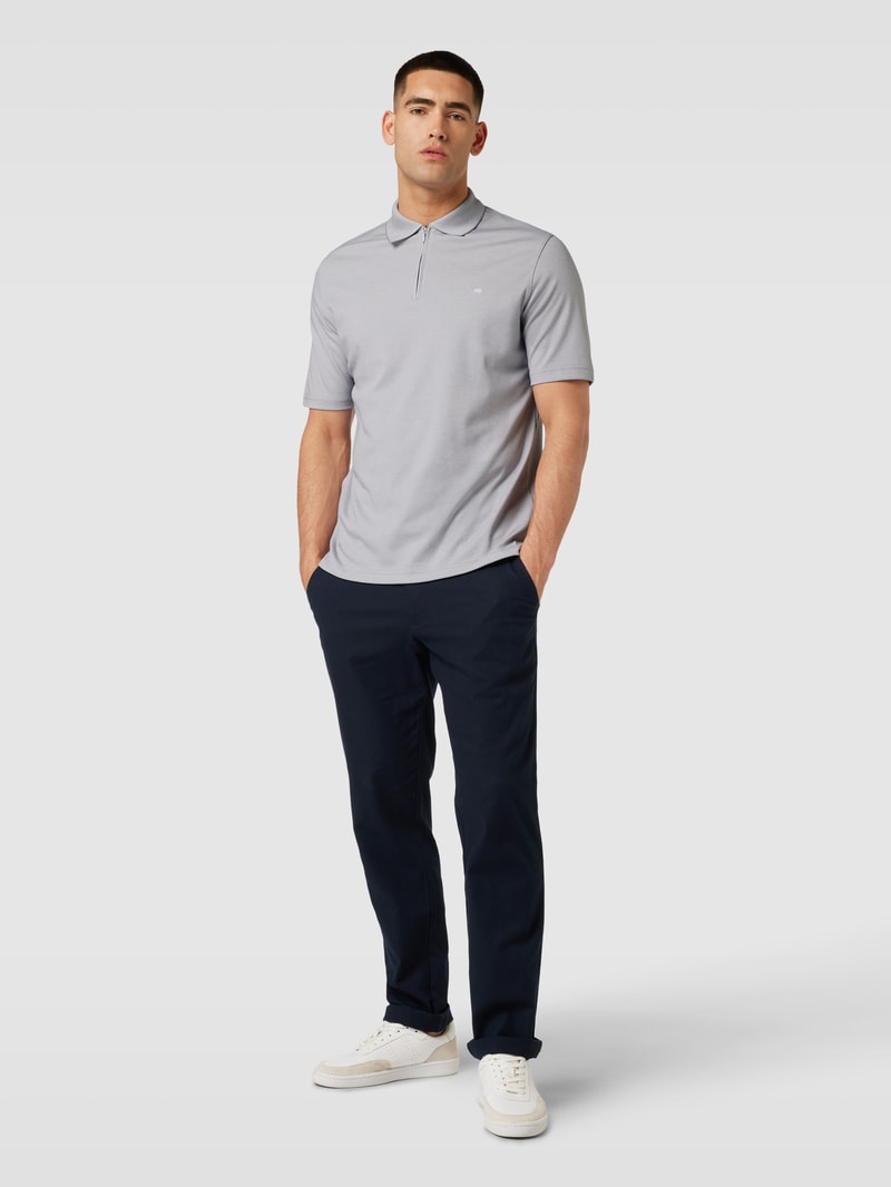 Poloshirt mit Reißverschluss in mittelgrau